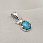 Handmade 925 Sterling Silver Turquoise Pendant: Boho Gemstone Necklace