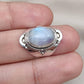 Rainbow Moonstone Ring: Sterling Silver Statement Jewelry, Artisan Boho Design