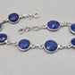 Natural Lapis Lazuli Bracelet 925 Sterling Silver December Birthstone