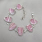 Rhodochrosite Bracelet 925 Sterling Silver Pink Statement Jewelry Wedding Gift