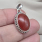 Carnelian Pendant: 925 Sterling Silver Orange Red Gemstone Healing Crystal Jewelry