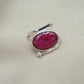 Natural Ruby Ring: Handmade 925 Sterling Silver Boho Statement Ring July Birthstone