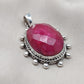 Handmade Ruby Pendant Necklace: Oval Faceted 925 Sterling Silver, July Birthstone