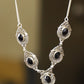 925 SOLID STERLING SILVER NATURAL BLACK ONYX HANDMADE NECKLACE,18 INCHES