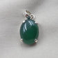 925 Sterling Silver Oval Green Onyx Pendant, Natural Gemstone Charm, Handmade Jewelry