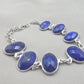 925 Sterling Silver Lapis Lazuli Bracelet Natural Blue Gemstone Bracelet Handmade Jewelry