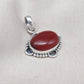 Red Onyx Silver Pendant: 925 Sterling, Handmade Boho Statement Necklace