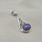 Handmade Charoite 925 Sterling Silver Pendant: Purple Gemstone Boho Necklace