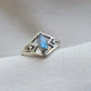 925 Sterling Silver Labradorite Ring Marquise Blue Flash Gemstone Geometric Modern Minimal Ring