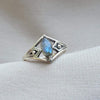 925 Sterling Silver Labradorite Ring Marquise Blue Flash Gemstone Geometric Modern Minimal Ring
