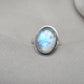 Rainbow Moonstone Ring : 925 Sterling Silver Blue Flash Crystal Ring June Birthstone Jewelry