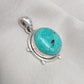 Tibetan Turquoise Pendant Necklace: 925 Silver Boho Healing Jewelry
