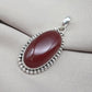 Handmade Red Onyx Sterling Silver Pendant - July Birthstone Necklace