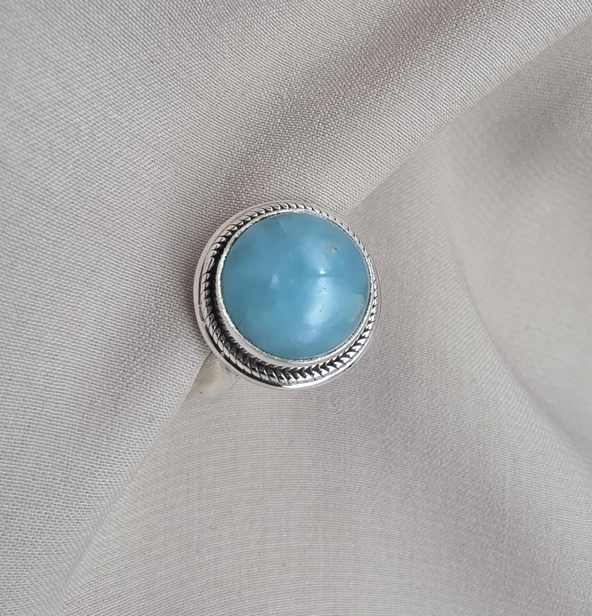 925 Sterling Silver Smithsonite Ring Natural Blue Gemstone Handmade Statement Ring