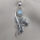 Rainbow Moonstone Silver Pendant: Artisan Floral Leaf Design, Boho Charm