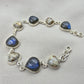 925 Sterling Silver Labradorite & Copper Calcite Bracelet Natural Gemstone Link Bracelet Handmade Boho Jewelry