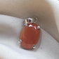 925 Sterling Silver Carnelian Pendant, Faceted Orange Gemstone Necklace Charm