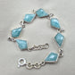 925 Sterling Silver Amazonite Bracelet Geometric Link Bracelet Blue Gemstone Jewelry