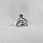 Moss Agate Ring 925 Silver Dual Stone Statement Ring Nature Gemstone