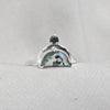 Moss Agate Ring 925 Silver Dual Stone Statement Ring Nature Gemstone