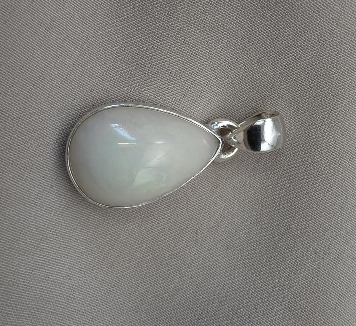 Ethiopian Opal Pear Pendant 925 Sterling Silver Handmade Cabochon Gemstone Jewelry