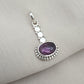 Handmade Oval Amethyst Pendant: 925 Sterling Silver Boho Jewelry