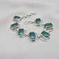 925 Sterling Silver Green Onyx Bracelet Bold Statement Gemstone Link Bracelet Gift for Her
