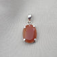 925 Sterling Silver Carnelian Pendant, Faceted Orange Gemstone Necklace Charm