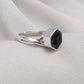 Smoky Quartz Hexagon Ring: 925 Sterling Silver Twisted Band