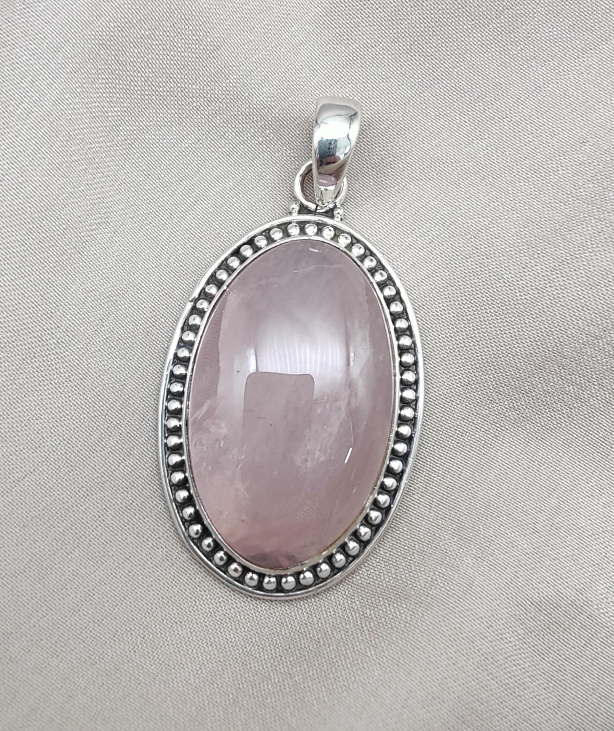 Rose Quartz Pendant Necklace: 925 Sterling Silver, Love & Healing