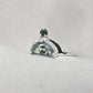 Moss Agate Ring 925 Silver Dual Stone Statement Ring Nature Gemstone
