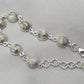 925 Sterling Silver Copper Calcite Bracelet Natural Round Gemstone Link Bracelet Gift for Her