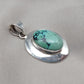 Tibetan Turquoise Pendant: Sterling Silver Boho Necklace, Handmade