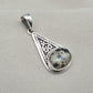 Sterling Silver Dalmatian Jasper Pendant: Teardrop Boho Necklace