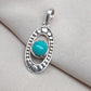 Turquoise Sterling Silver Pendant: Handmade Boho Tribal Necklace