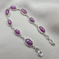 925 Sterling Silver Ruby Oval Faceted Gemstone Bracelet Handmade Boho Jewelry