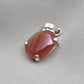 925 Sterling Silver Carnelian Pendant, Faceted Orange Gemstone Necklace Charm