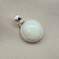 Natural White Opal Round Pendant 925 Sterling Silver Handmade Cabochon Gemstone Jewelry
