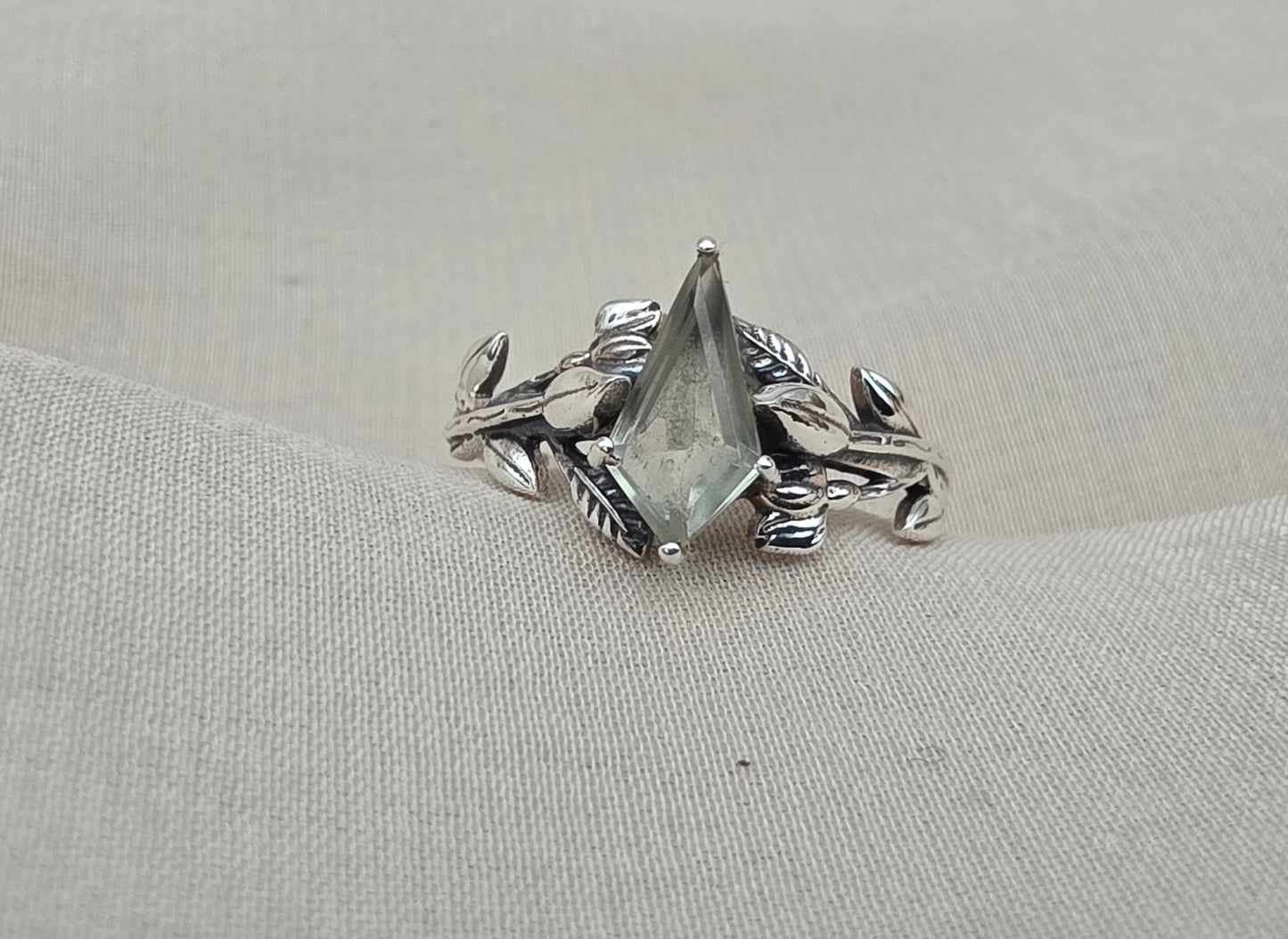 925 SOLID STERLING SILVER NATURAL GREEN AMETHYST GEMSTONE HANDMADE RING, BRIDAL RING ALL SIZES AVAILABLE