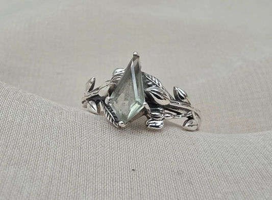 925 SOLID STERLING SILVER NATURAL GREEN AMETHYST GEMSTONE HANDMADE RING, BRIDAL RING ALL SIZES AVAILABLE