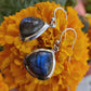 925 SOLID STERLING SILVER NATURAL LABRADORITE GEMSTONE HOOK EARRING