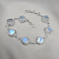 Rainbow Moonstone 925 Sterling Silver Bracelet Natural Handmade