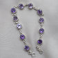 Amethyst 925 Sterling Silver Gemstone Bracelet Natural Purple Gemstone Oval Link Jewelry