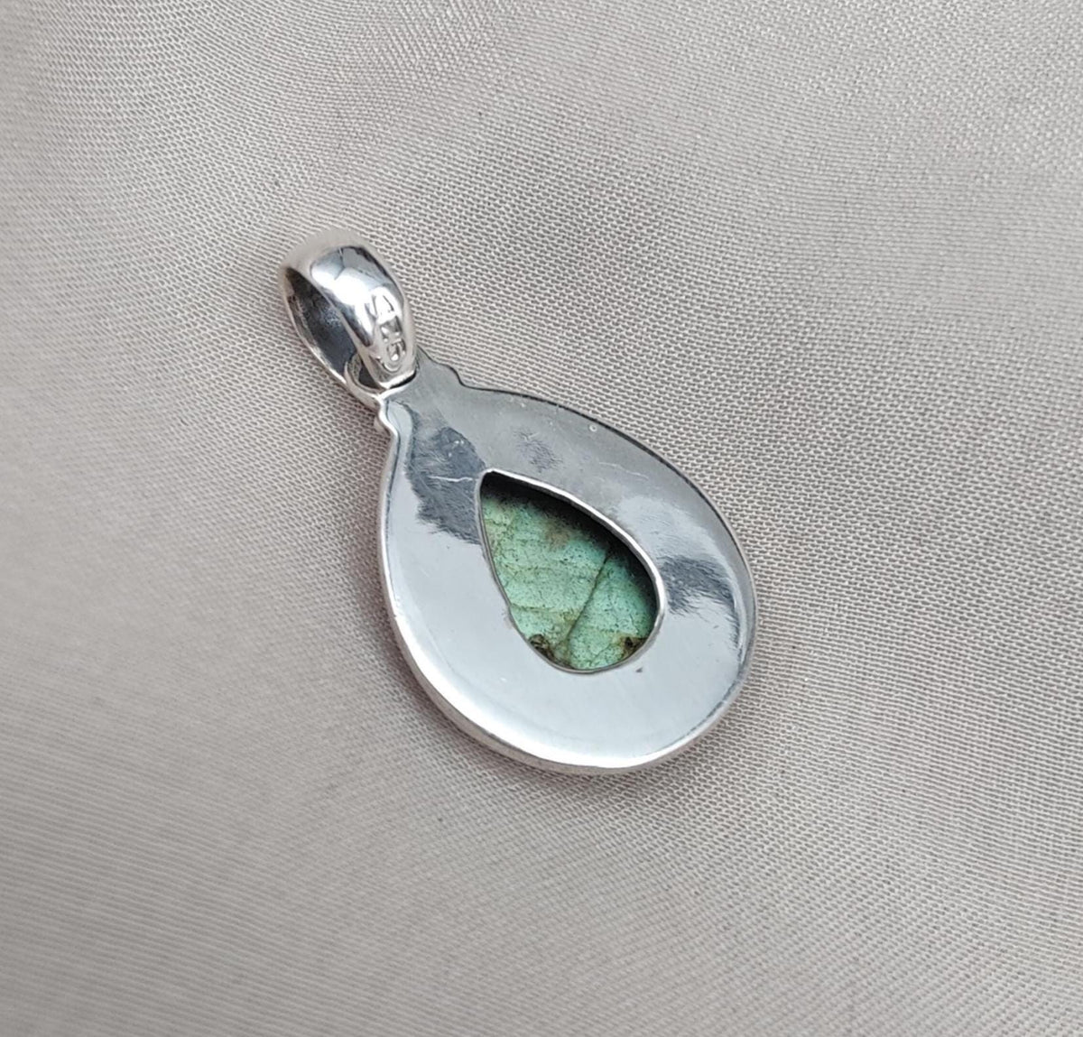 Labradorite Pendant Necklace: 925 Sterling Silver, Rainbow Flash, Boho Jewelry