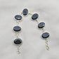 Black Onyx 925 Sterling Silver Faceted Oval Stone Link Bracelet Handmade Jewelry