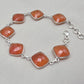 Sterling Silver Carnelian Bracelet, Faceted Gemstone Handmade Jewelry