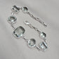 925 Sterling Silver Green Amethyst Bracelet Multi Shape Gemstone Elegant Statement Bracelet for Women