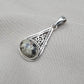 Sterling Silver Dalmatian Jasper Pendant: Teardrop Boho Necklace