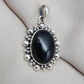 Handmade Black Onyx Sterling Silver Pendant: Protection Amulet