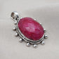 Handmade Ruby Pendant Necklace: Oval Faceted 925 Sterling Silver, July Birthstone